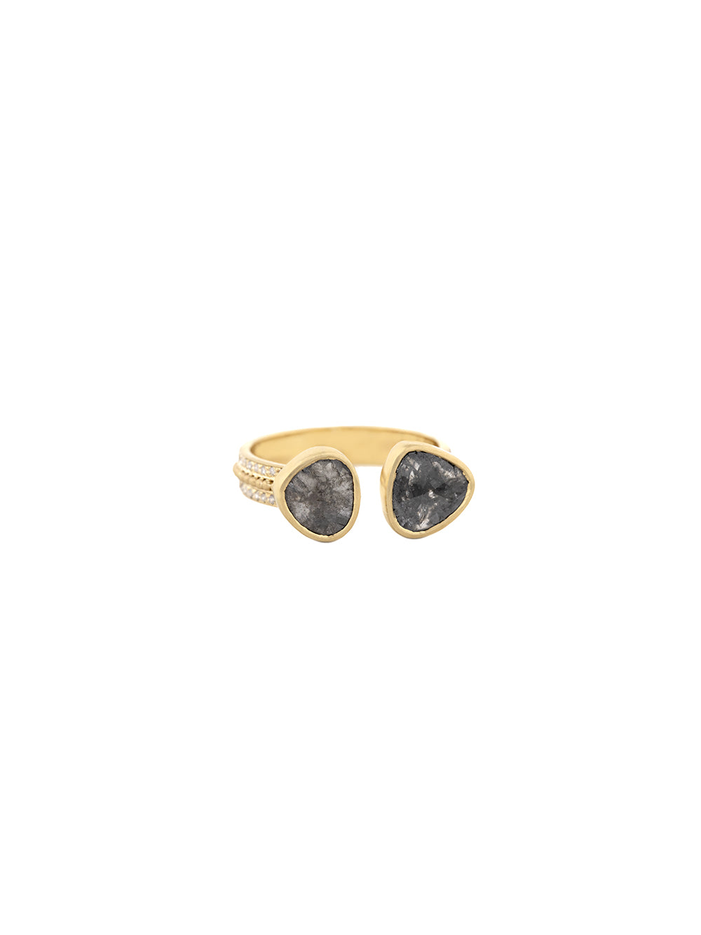 GREY DIAMOND DOUBLE RING