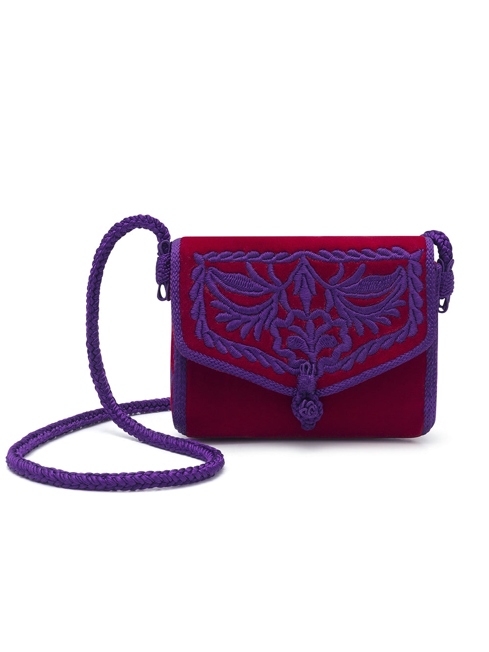 EMBROIEDERED VELVET BAG 20ANS