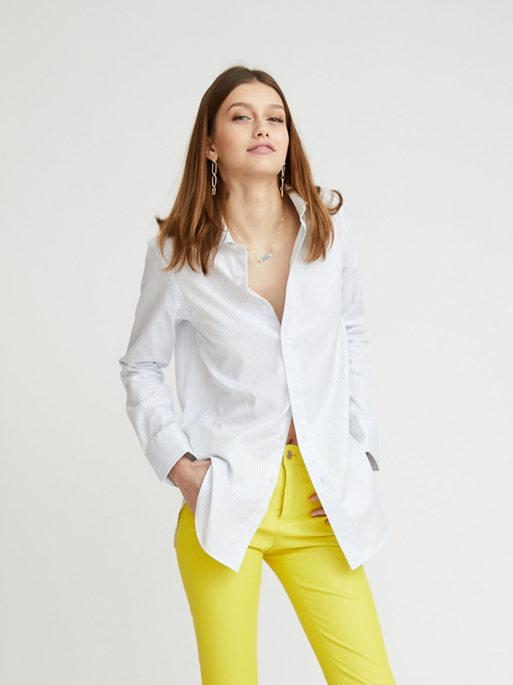 CAMERON WHITE STRIPED SHIRT