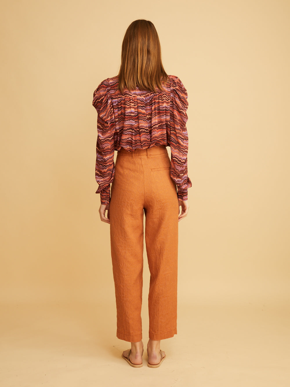 STRUCTURED JACQUARD TROUSERS