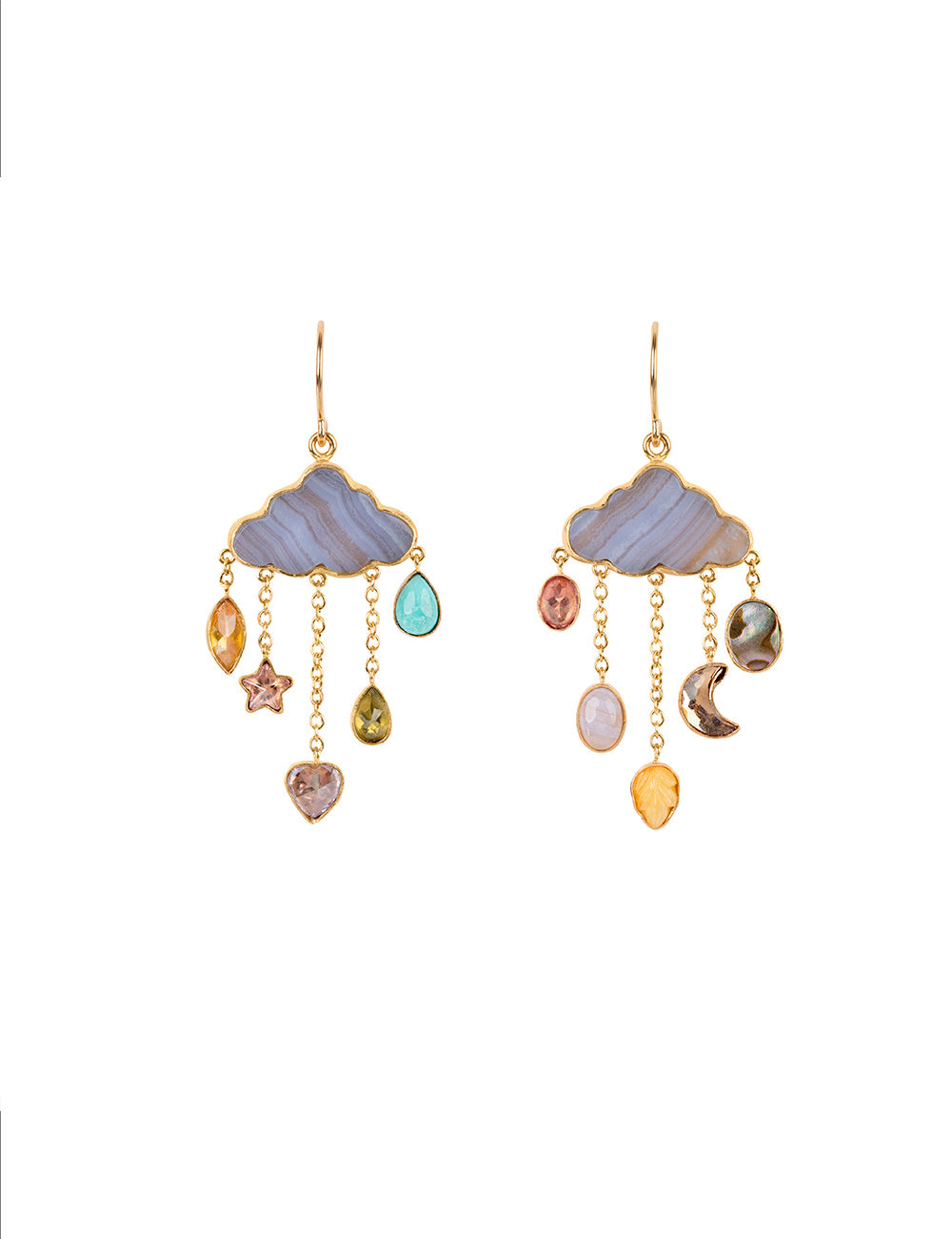 CLOUD AND RAIN CHAIN DROP EARRINGS