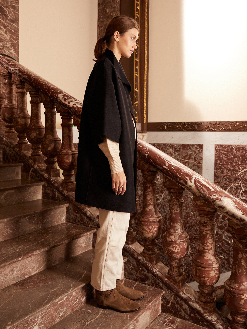 BLACK KIMONO COAT