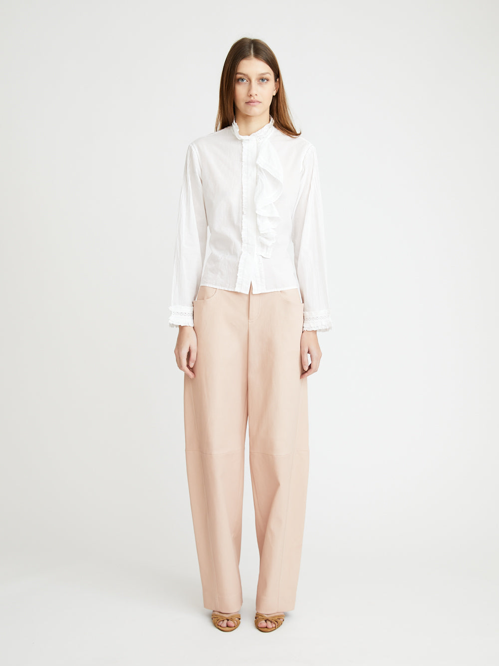 BELLA SHORT BLOUSE WITH JABOT
