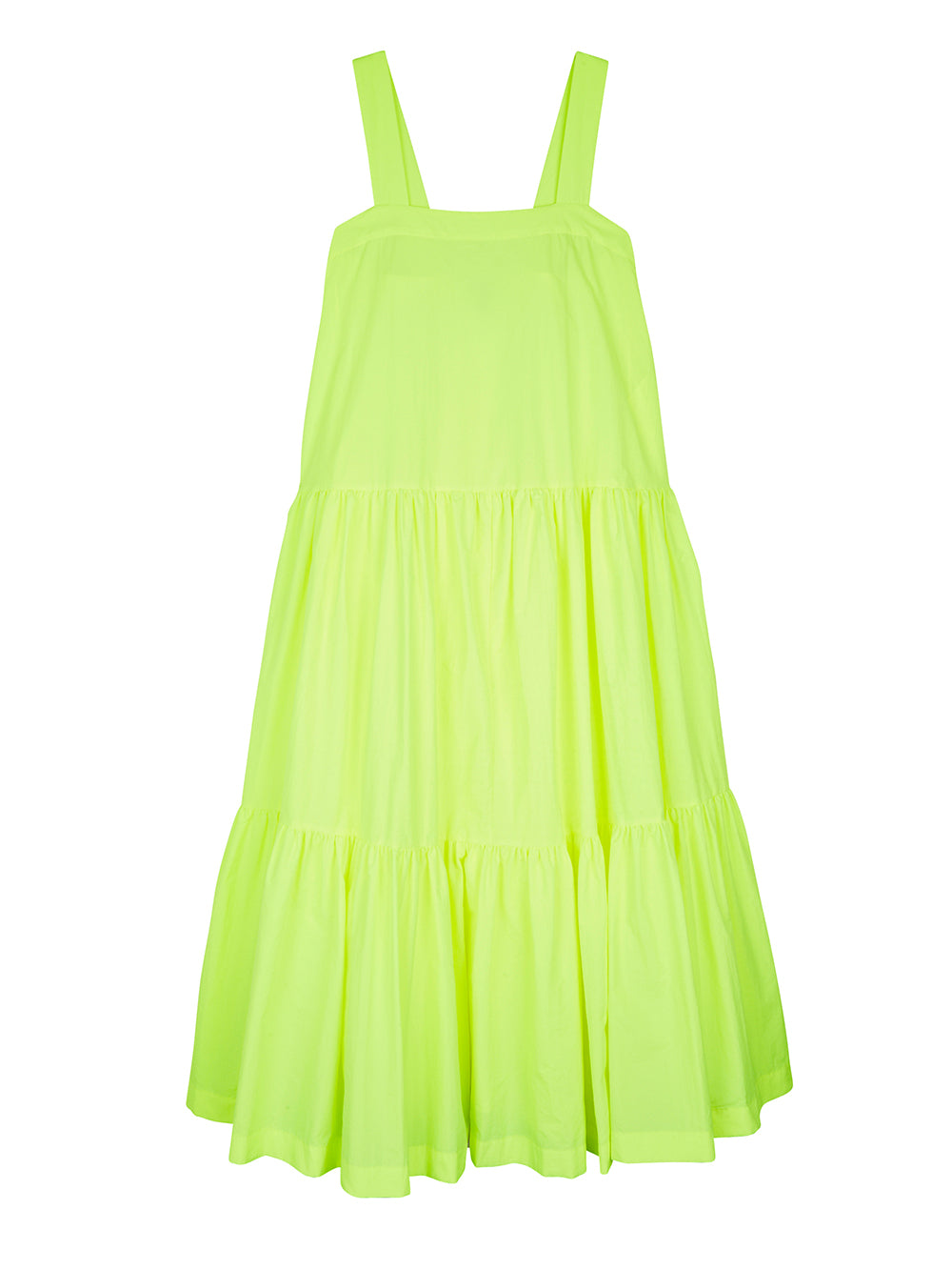 ROBE À BRETELLES AVEC FLEURS NEON YELLOW