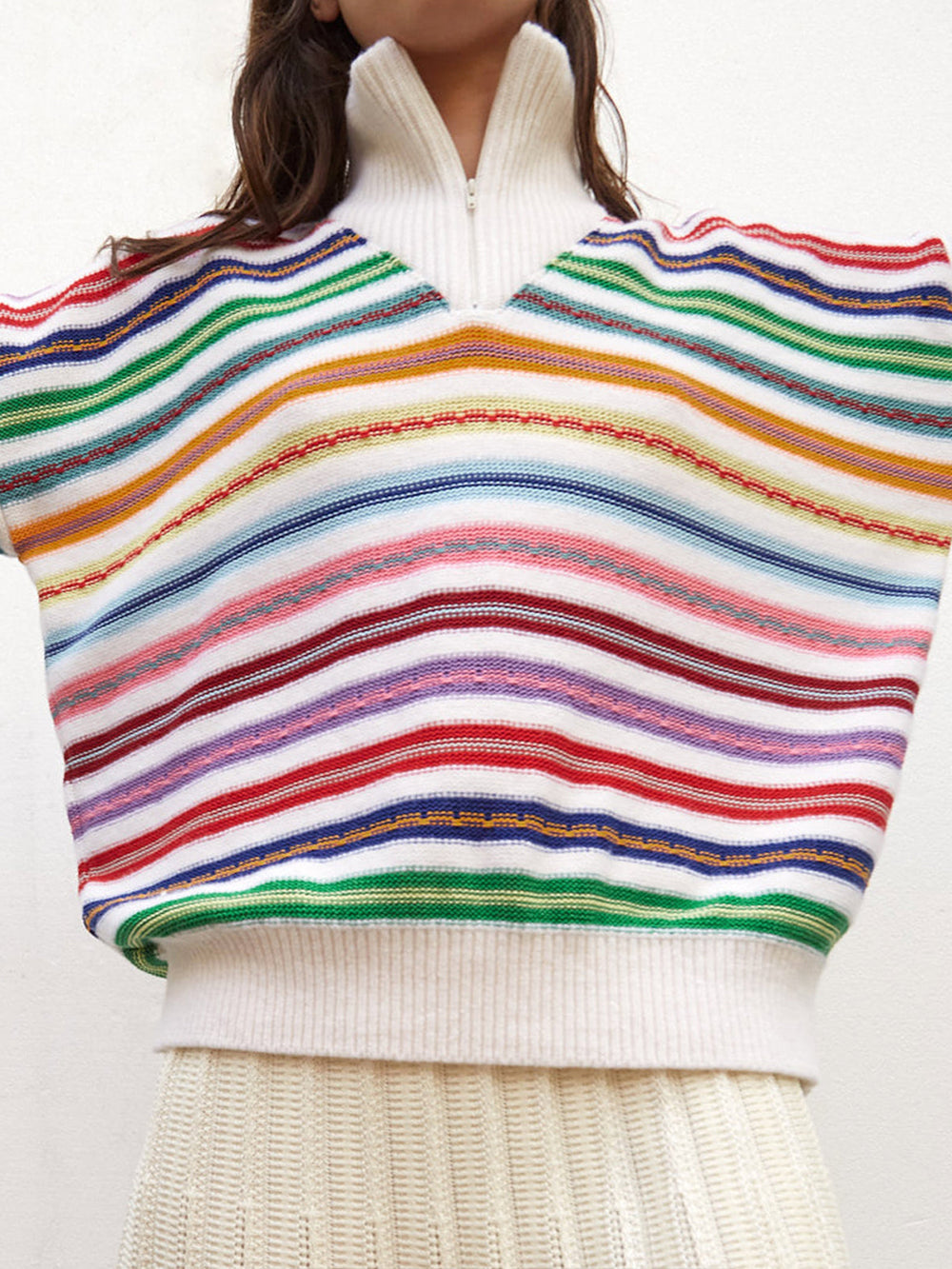 KNITTED TEDDY TRUCKER SWEATER