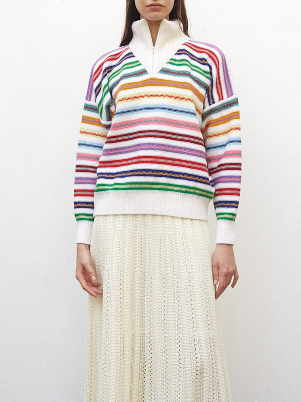 KNITTED TEDDY TRUCKER SWEATER