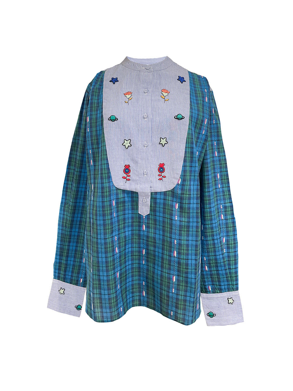 CHEMISE INCA CARREAUX VERT BLEU