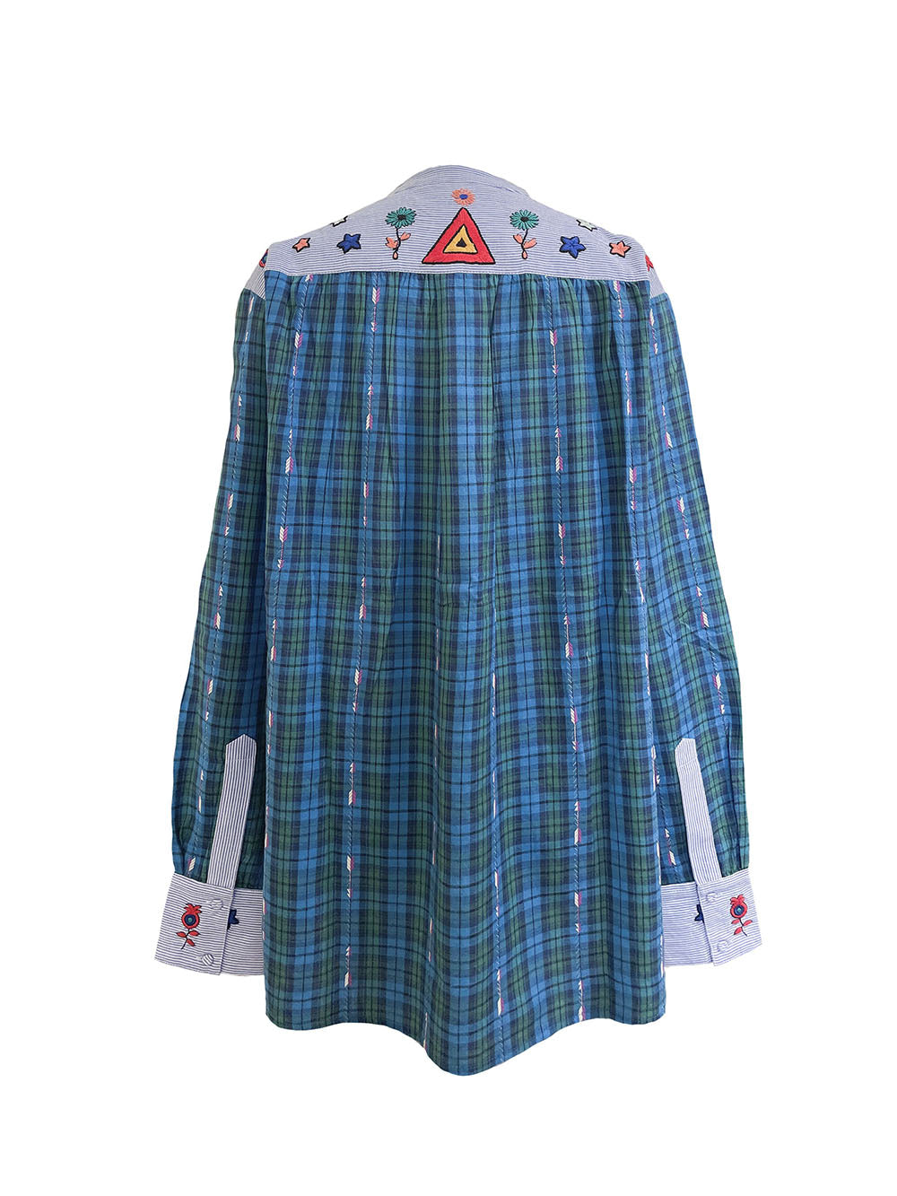 CHEMISE INCA CARREAUX VERT BLEU