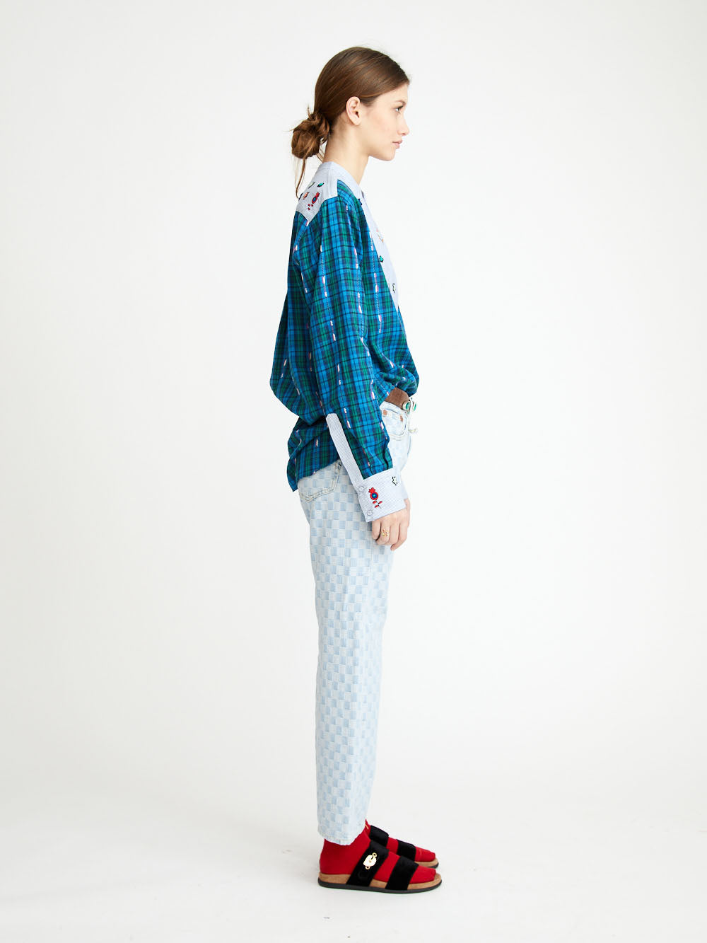 CHEMISE INCA CARREAUX VERT BLEU