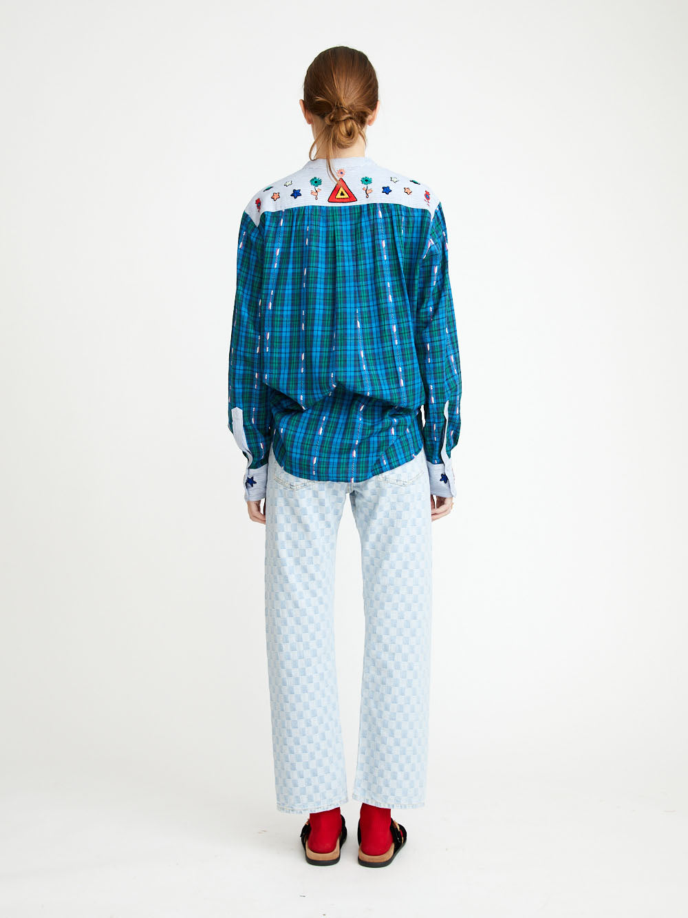 CHEMISE INCA CARREAUX VERT BLEU