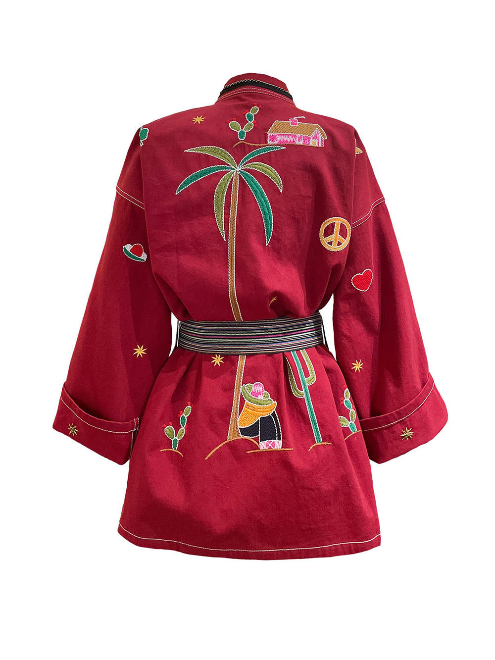 BURGUNDY MEXICAN KIMONO