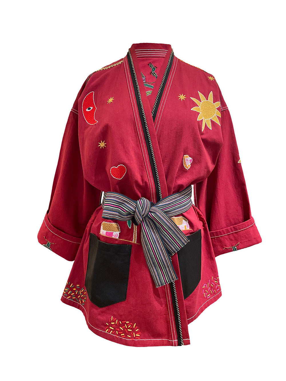 BURGUNDY MEXICAN KIMONO