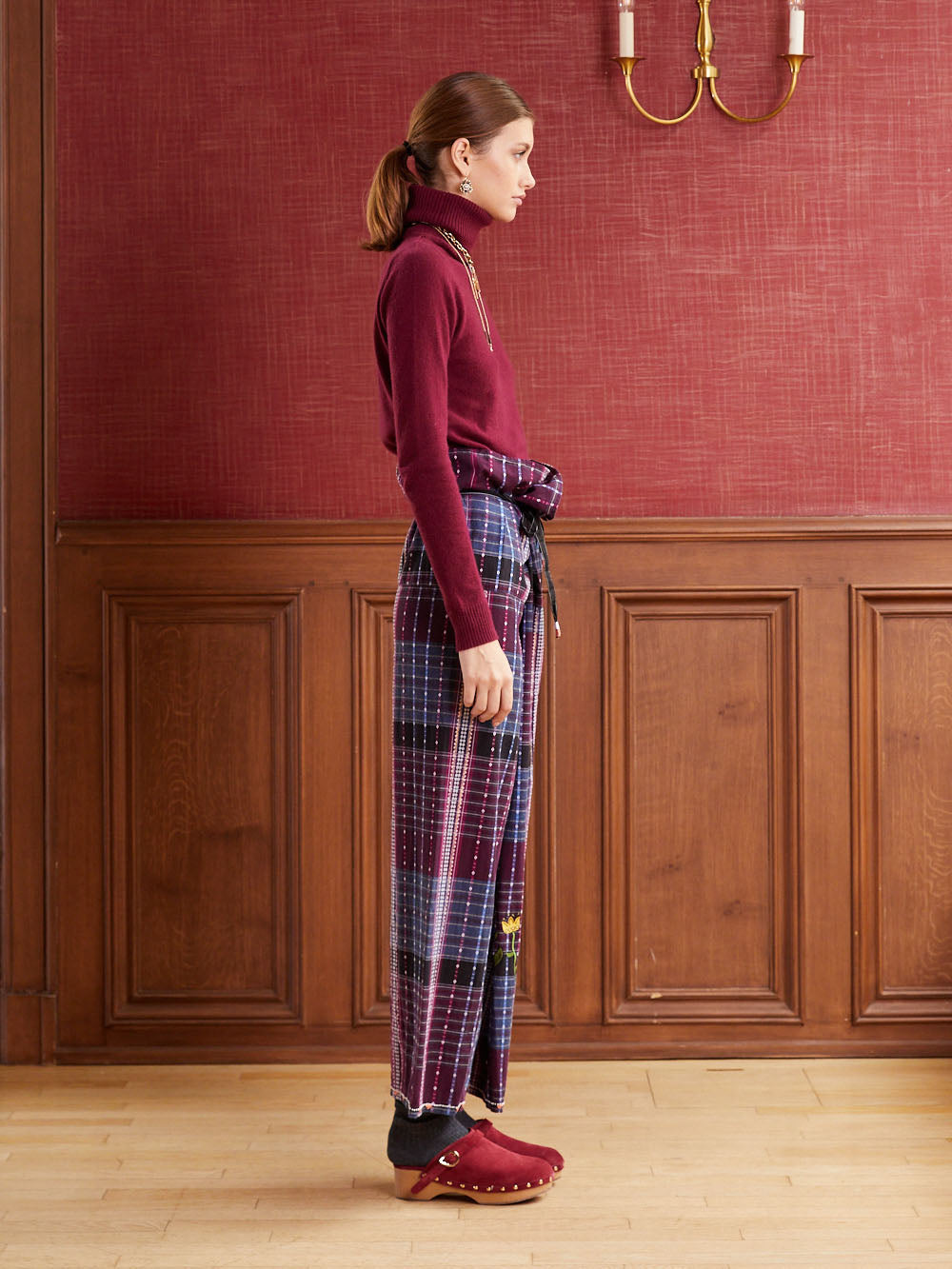 NAVY BORDEAUX THAI TROUSERS