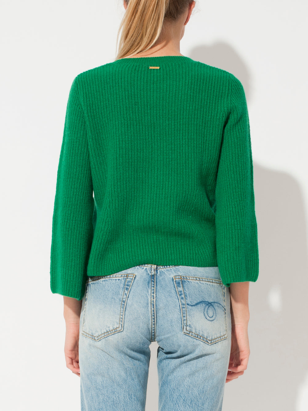 JUNGLE GREEN LONG-SLEEVED FLARE SWEATER