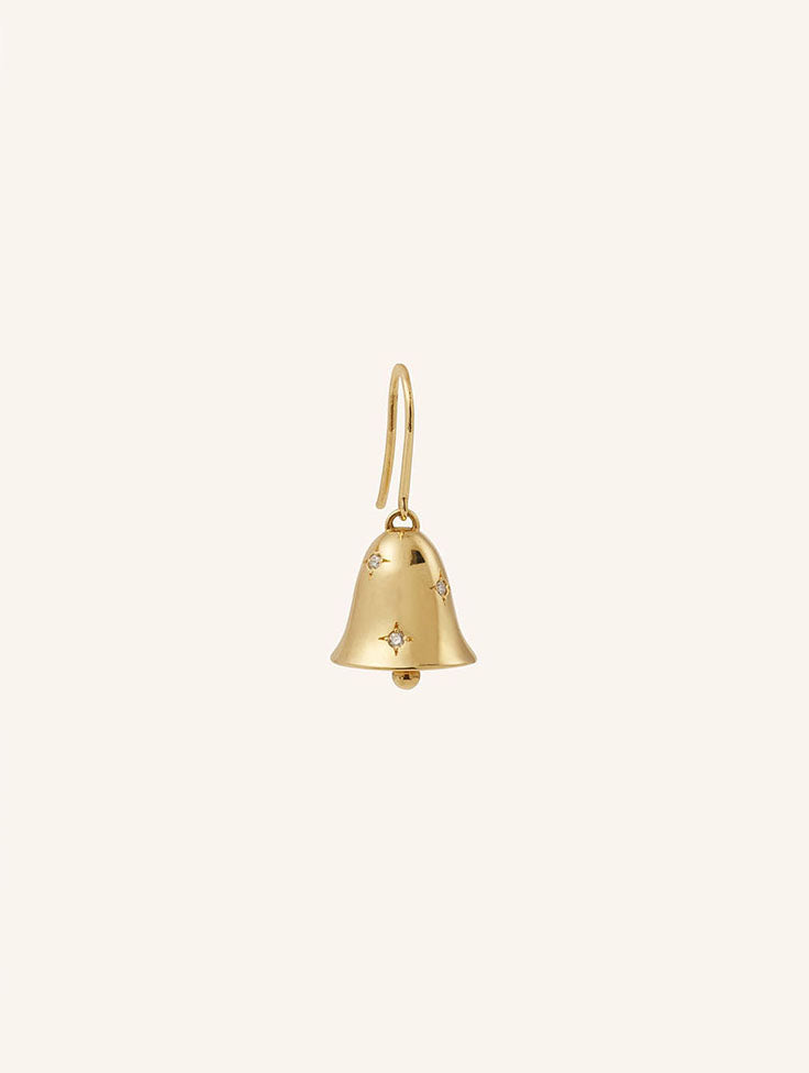 YELLOW GOLD BELL EARRING