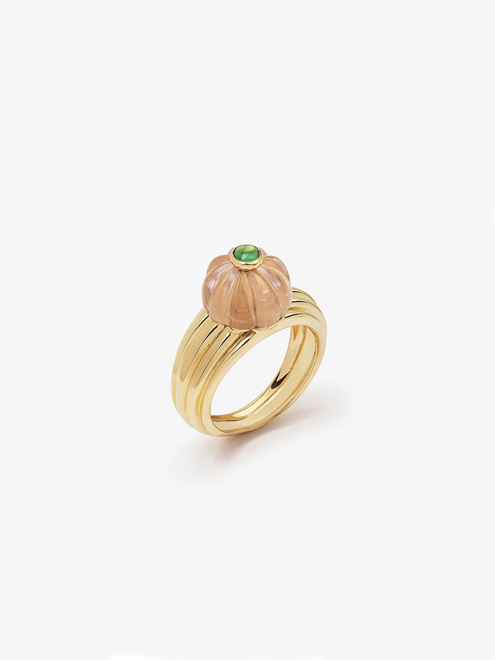 BAGUE GELATO QUARTZ ROSE ET TSAVORITE