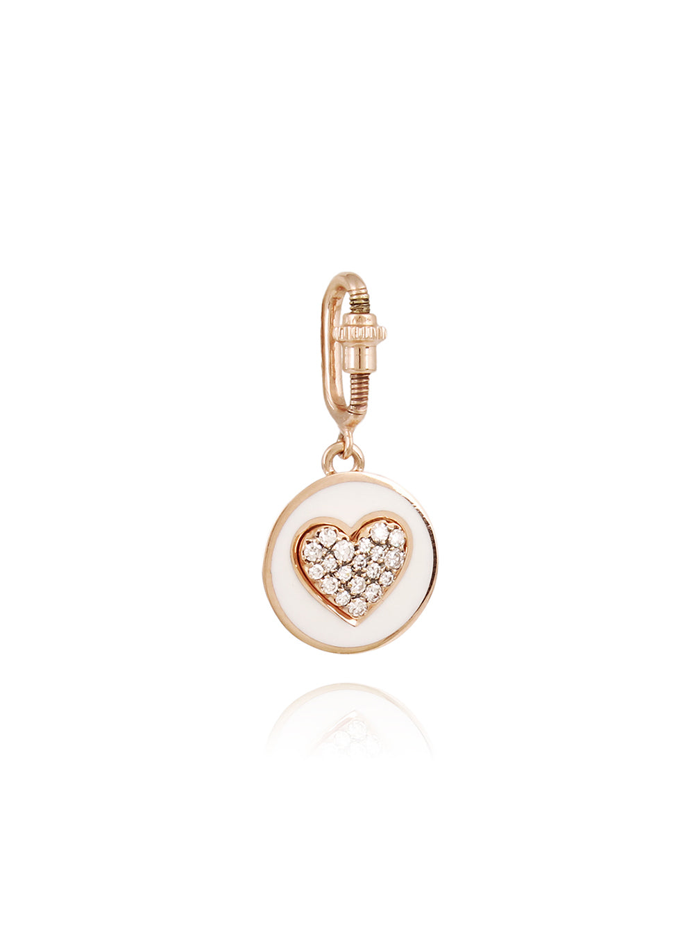 IVORY HEART AND DIAMONDS CHARM
