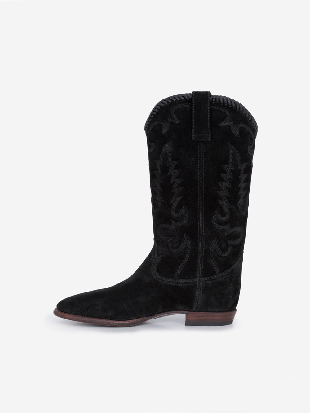 BOTTES SANTIAG FRINGE EN SUEDE BLACK