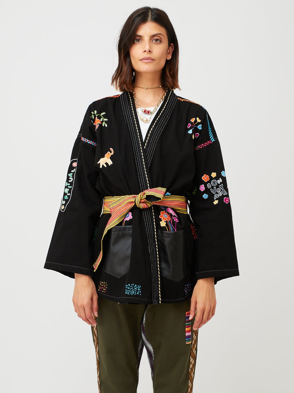 BON VOYAGE BLACK KIMONO