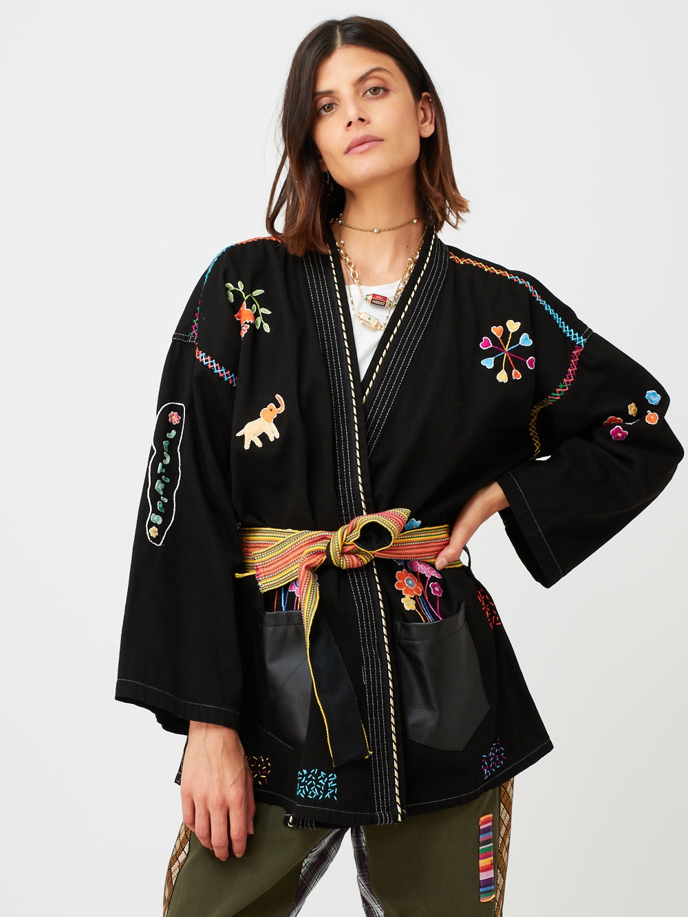 BON VOYAGE BLACK KIMONO