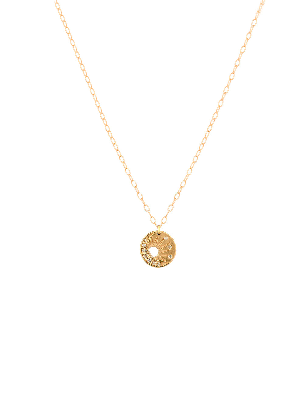SUN AND DIAMOND MOON NECKLACE