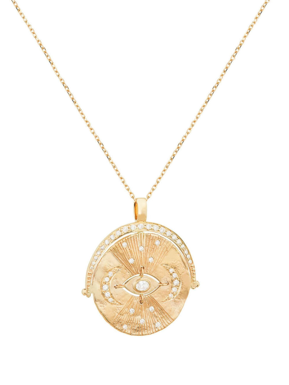 EYE & DIAMONDS MEDAL NECKLACE