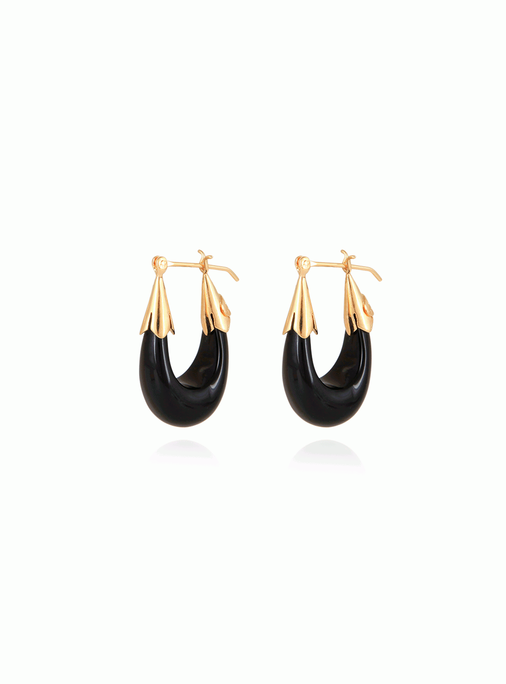 BOUCLES D'OREILLES ECUME PETIT MODELE NOIR