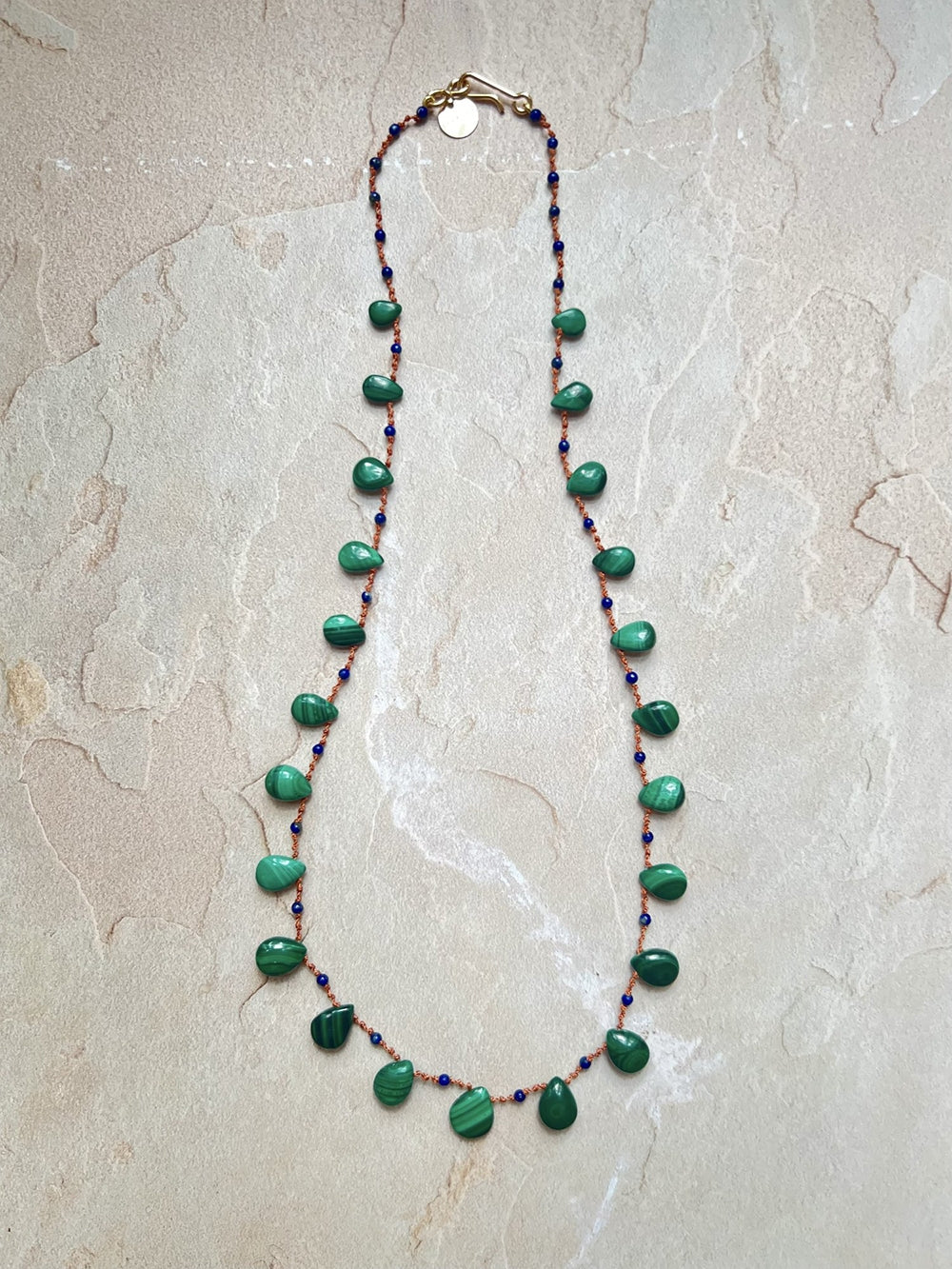 COLLIER BONVIEW MALACHITE ET LAPIS LAZULI