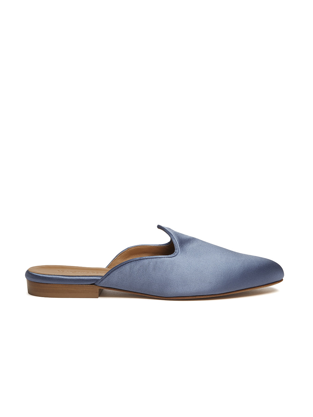 PALE BLUE SATIN MULES