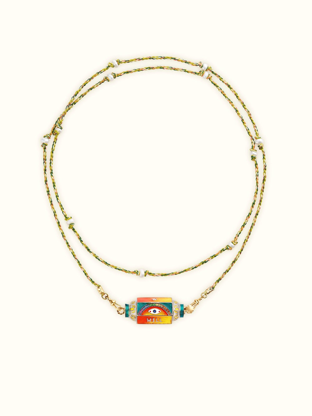 COLLIER LOCKET EYE WILL JAUNE