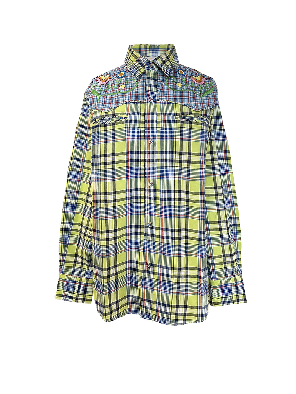 YELLOW CHECKERED COWBOY SHIRT