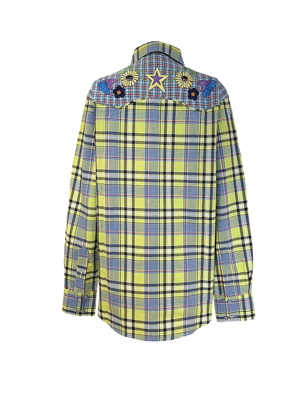 YELLOW CHECKERED COWBOY SHIRT