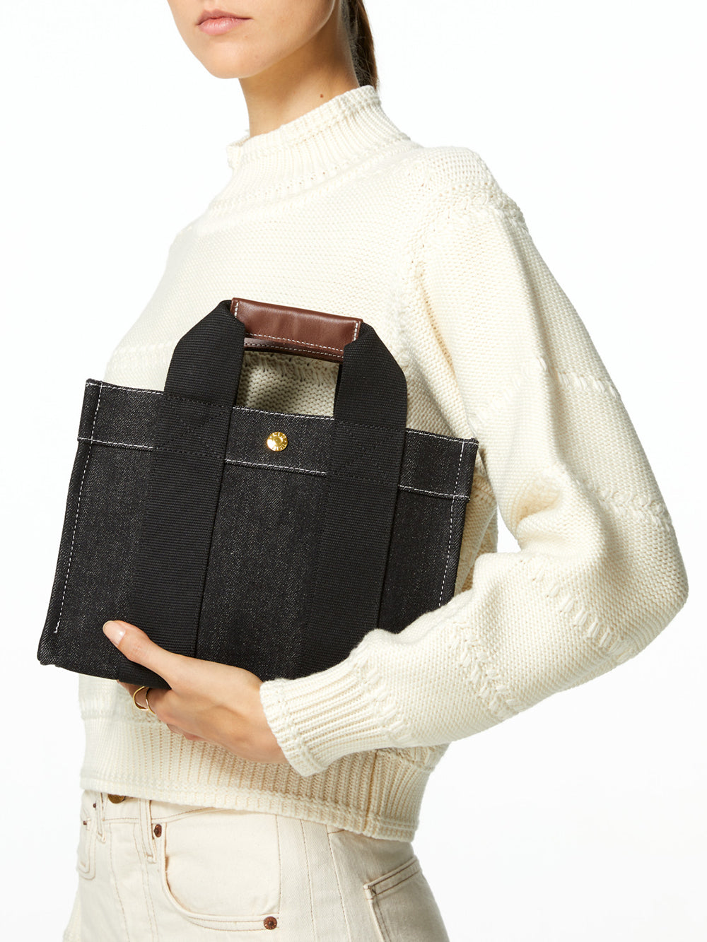 DENIM BLACK S TOTE BAG