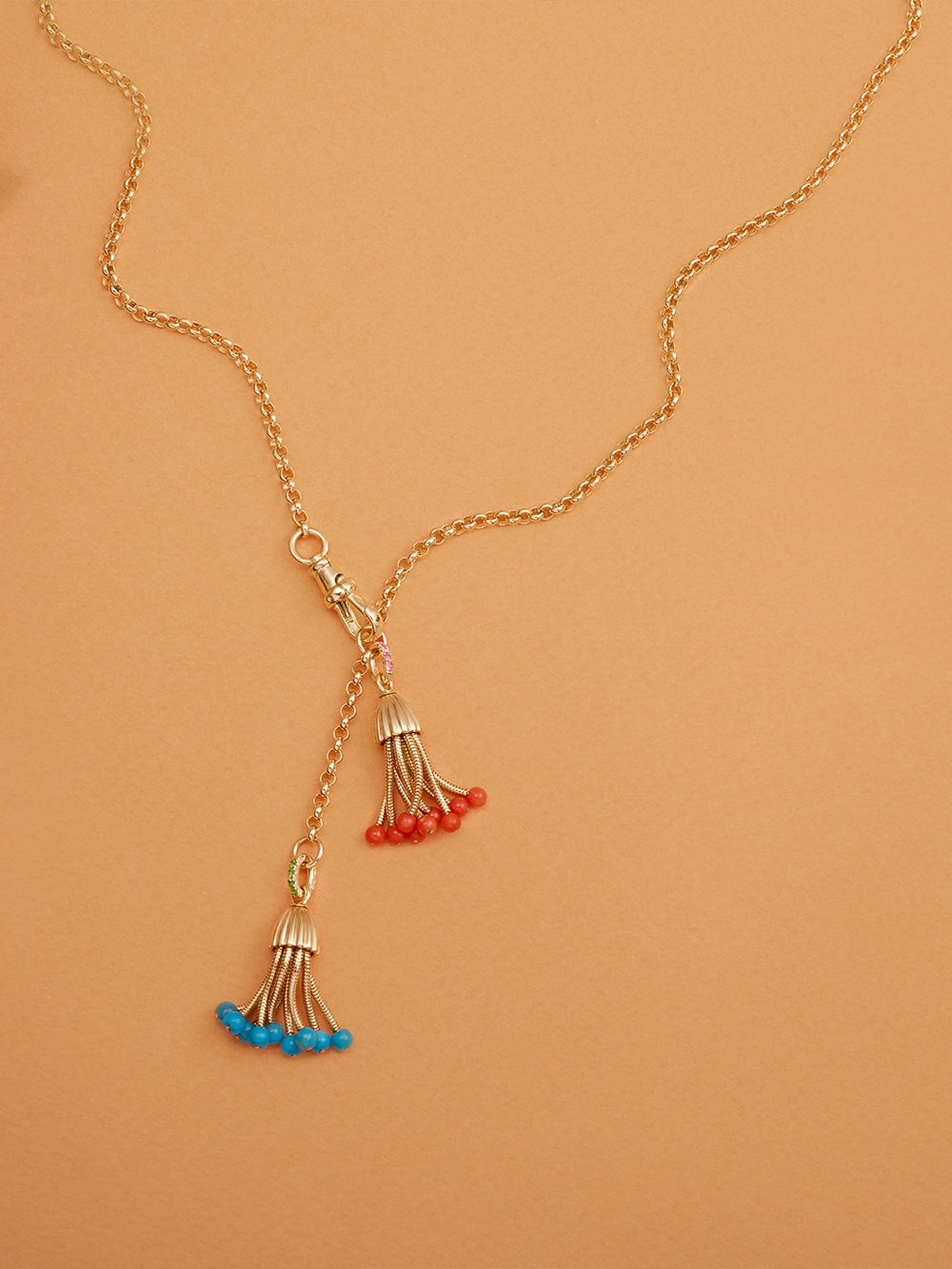 JASERON & POLPO TURQUOISE AND CORAL NECKLACE