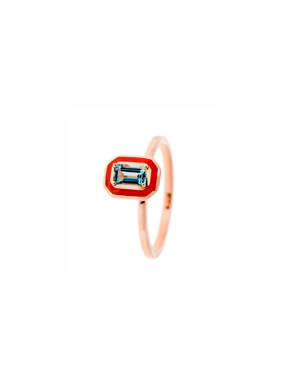 BAGUE ÉMAIL & AIGUE MARINE