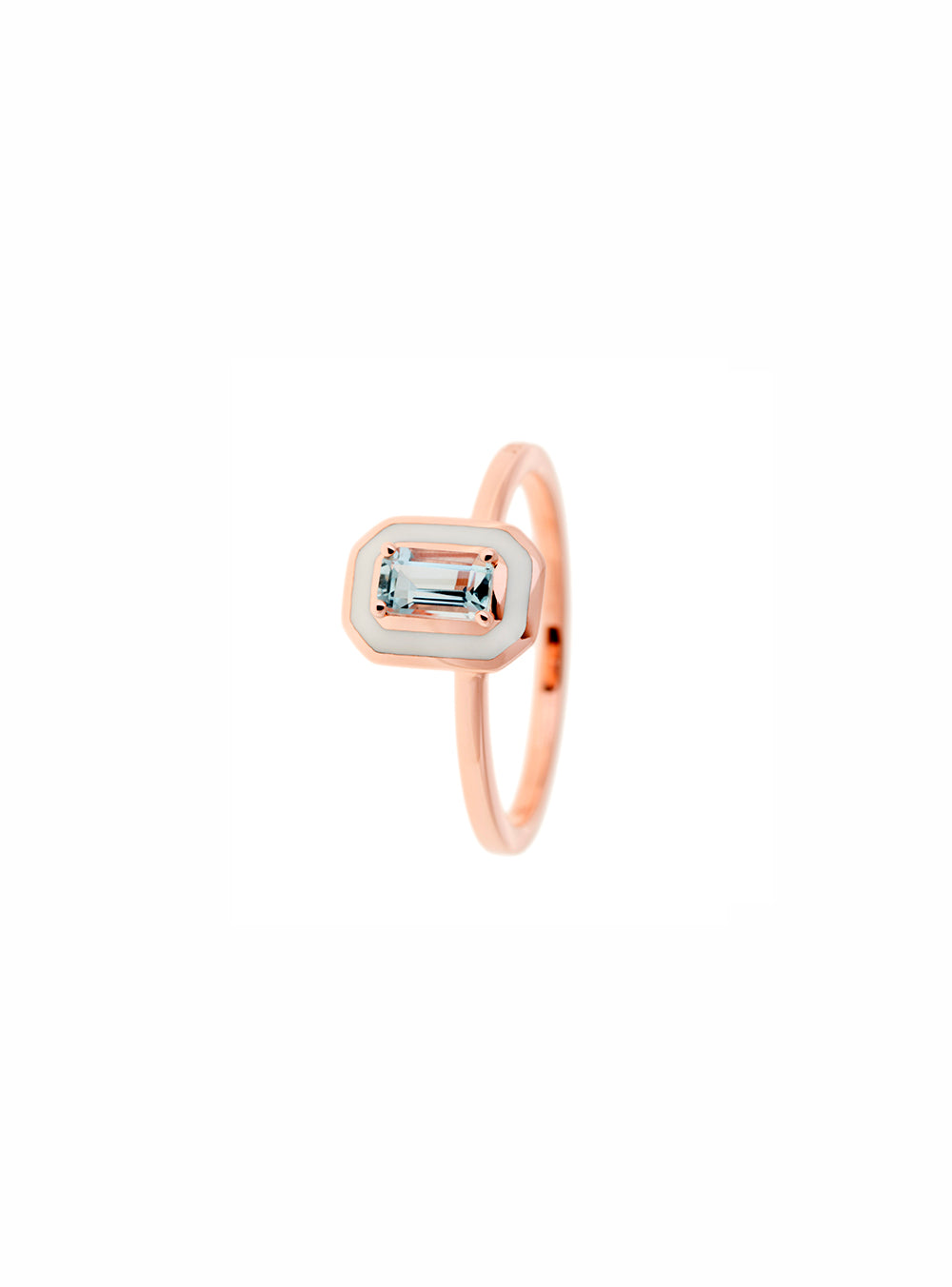 ENAMEL & AQUAMARINE RING