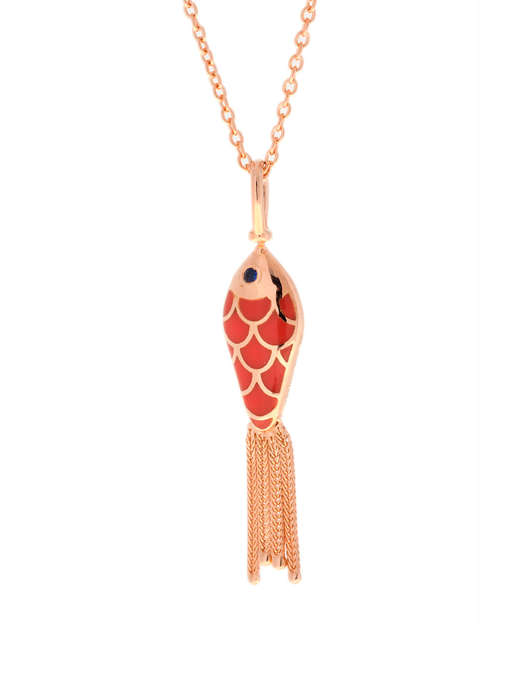 PENDANT PINK GOLD FISH ENAMEL