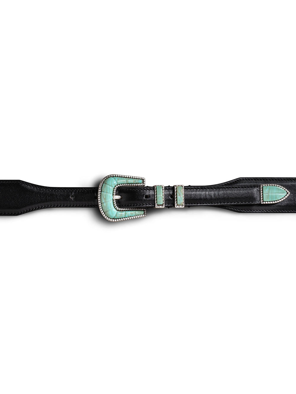 CEINTURE CRAZY SOFT TURQUOISE & NOIR