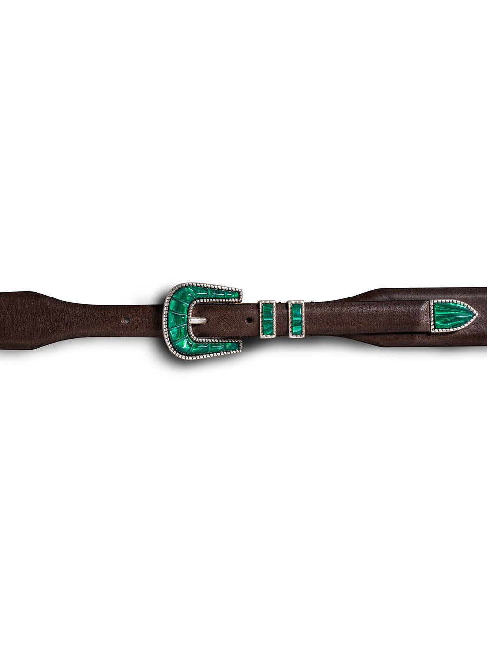 CRAZY BELT EMERALD GREEN & BROWN