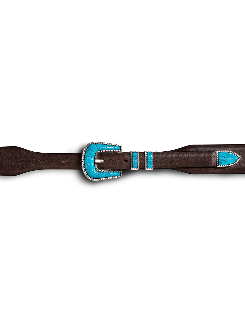 CEINTURE CRAZY TURQUOISE & MARRON