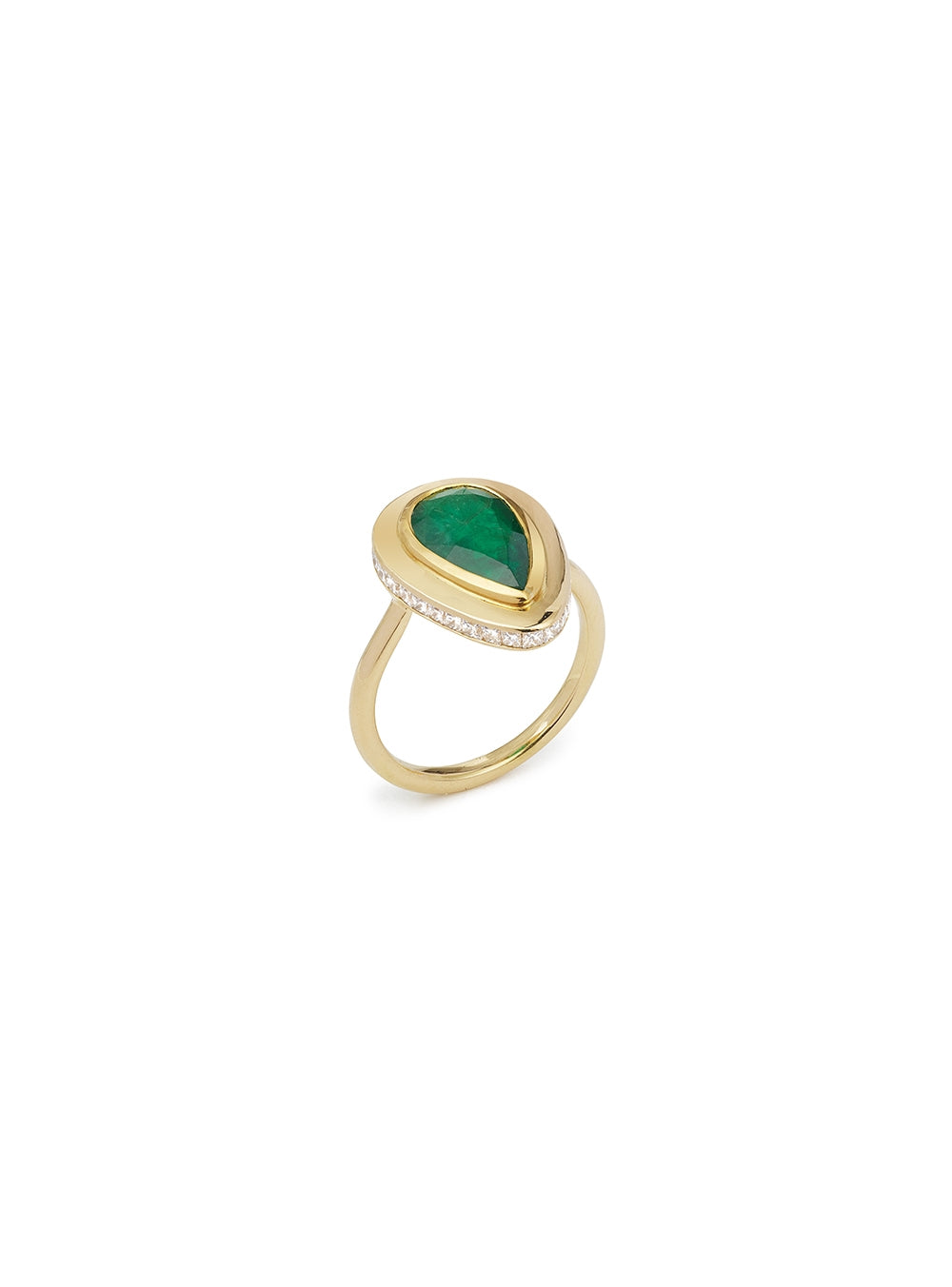 PEAR EMERALD DOG RING