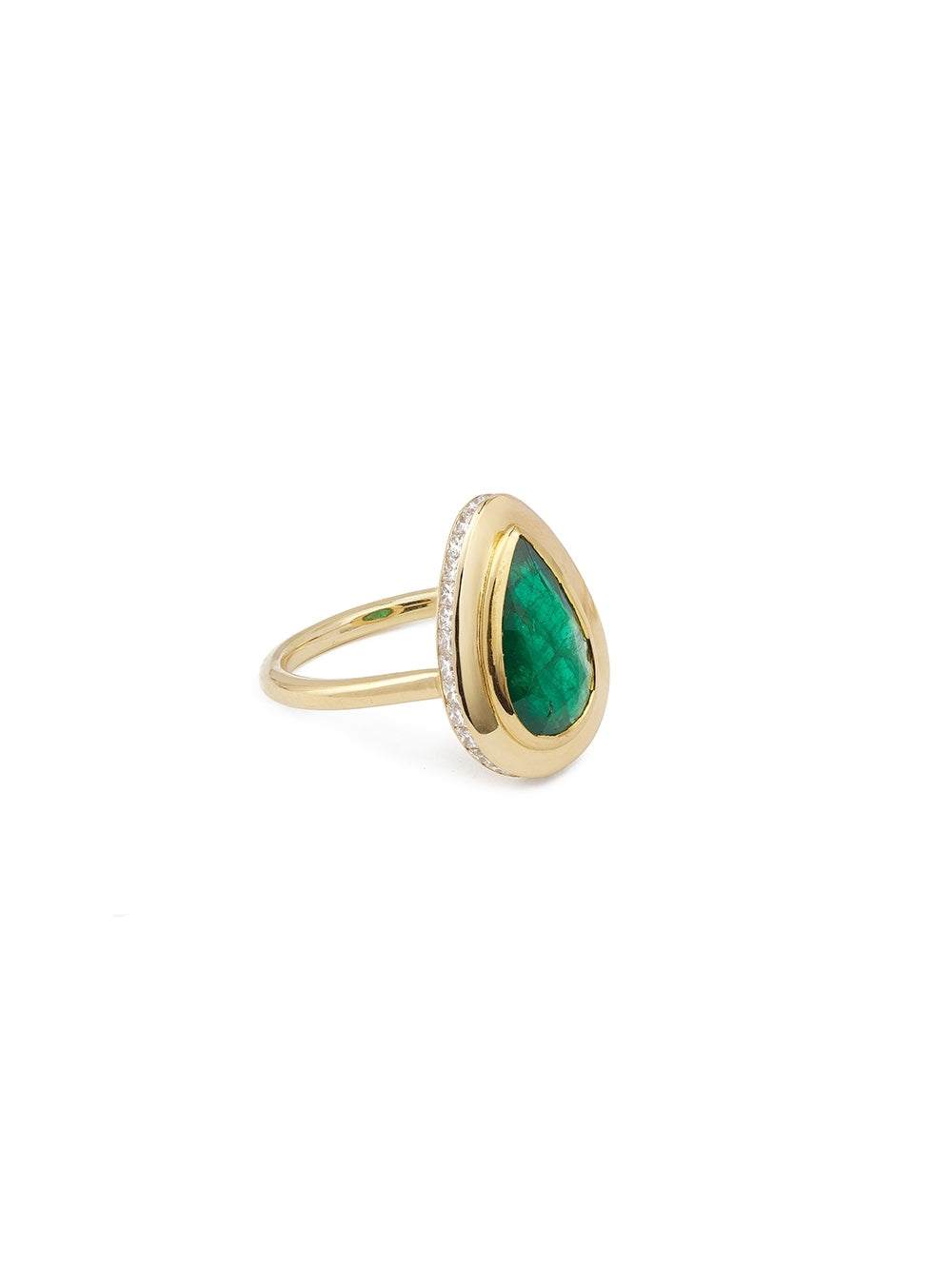 PEAR EMERALD DOG RING
