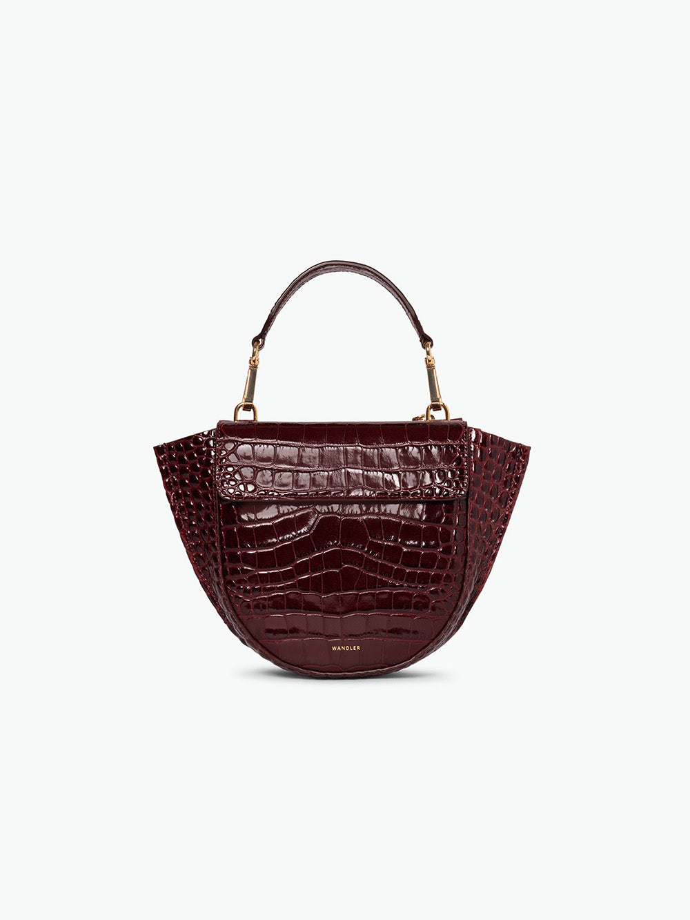 SAC HORTENSIA MINI CROCO BORDEAUX
