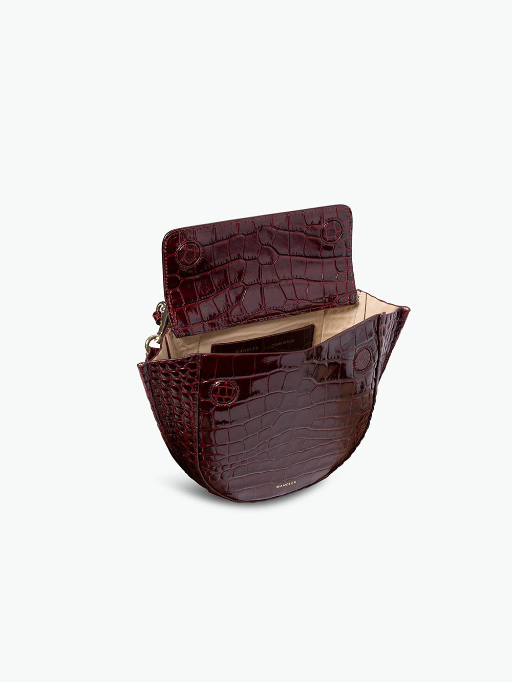 SAC HORTENSIA MINI CROCO BORDEAUX
