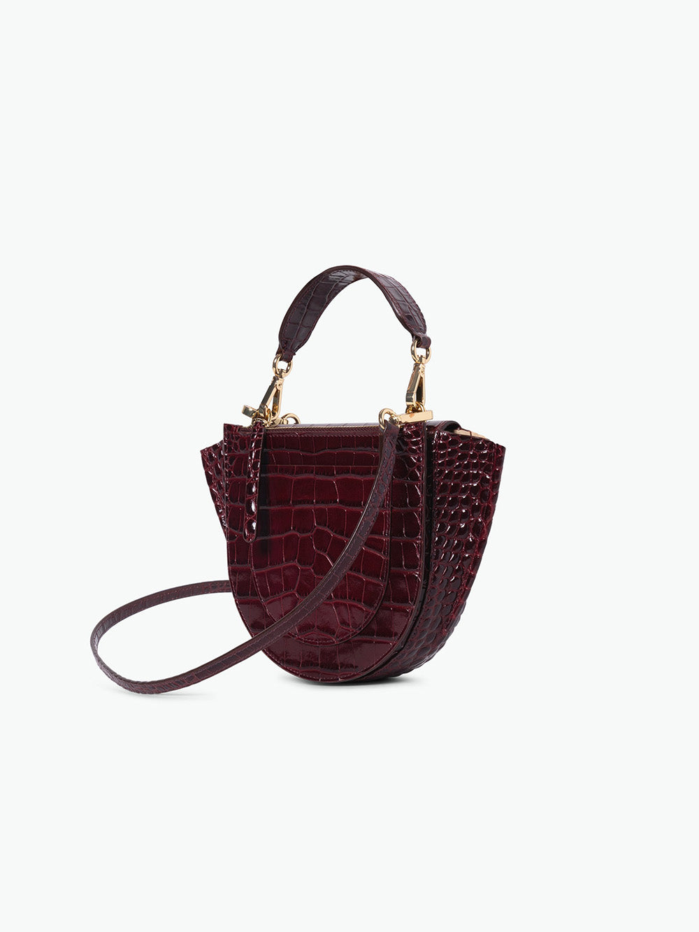 SAC HORTENSIA MINI CROCO BORDEAUX