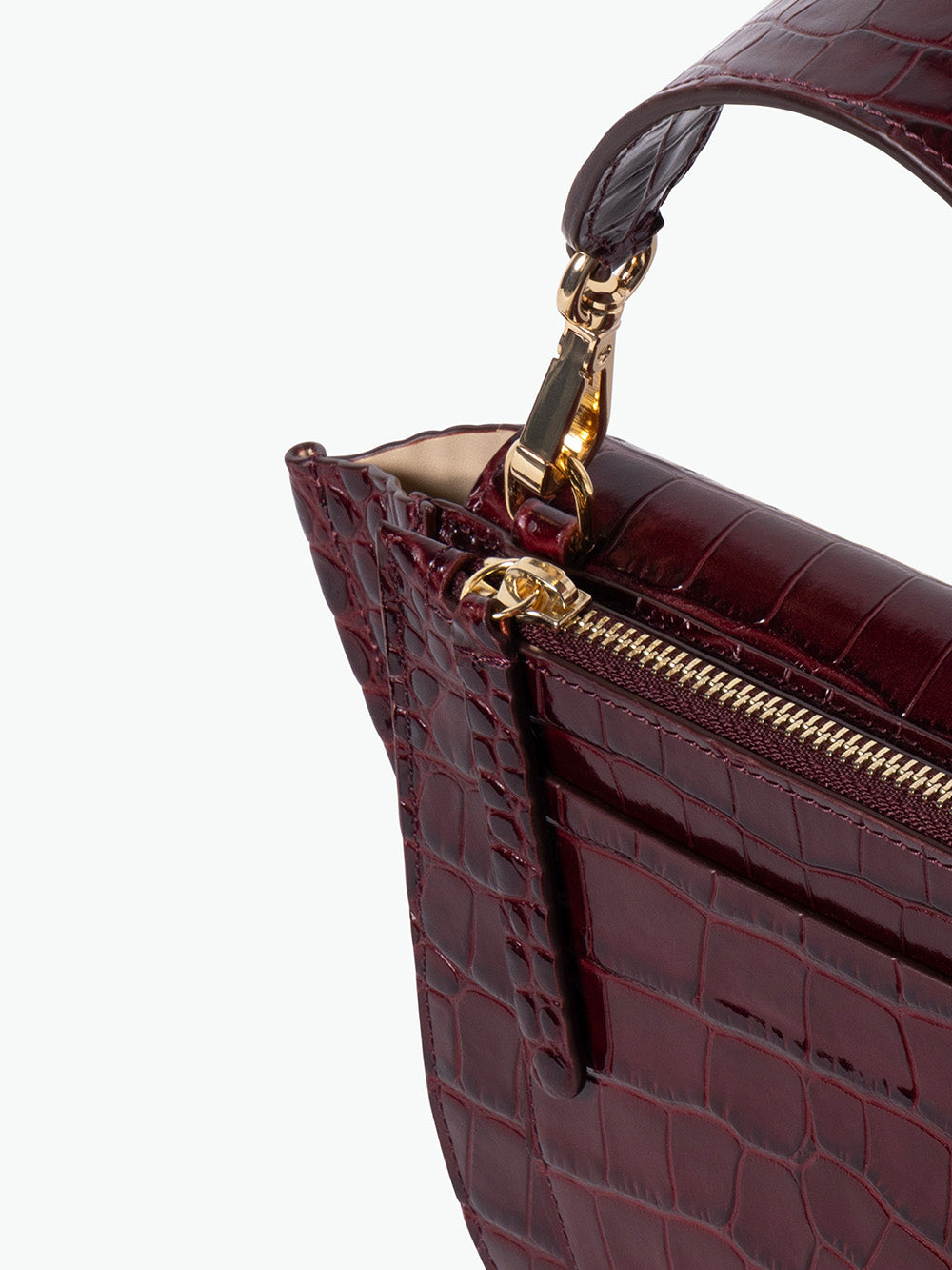 SAC HORTENSIA MINI CROCO BORDEAUX