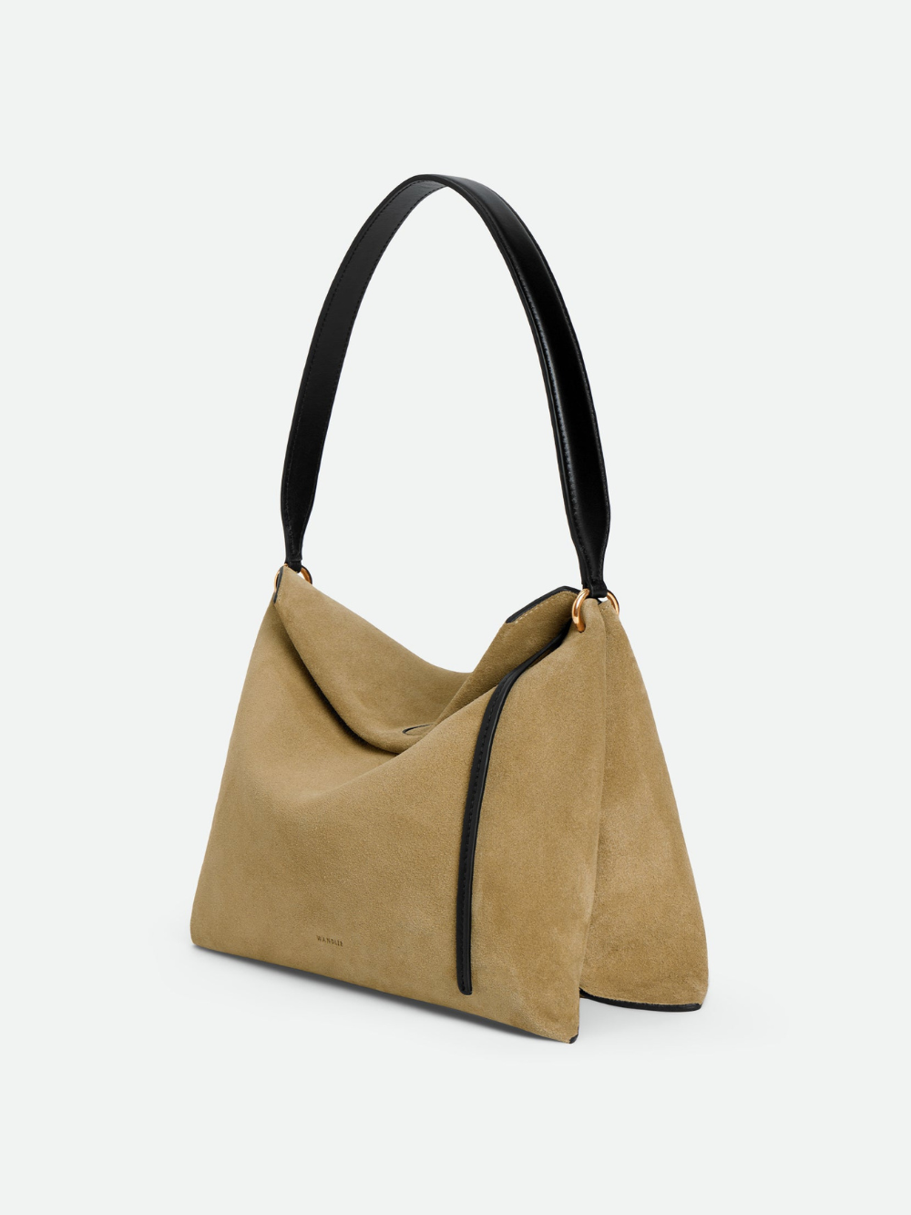 TOTE PENELOPE SMALL KHAKI SUEDE & BLACK