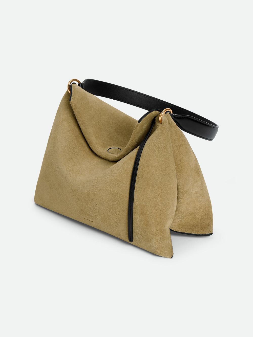 TOTE PENELOPE SMALL KHAKI SUEDE & BLACK