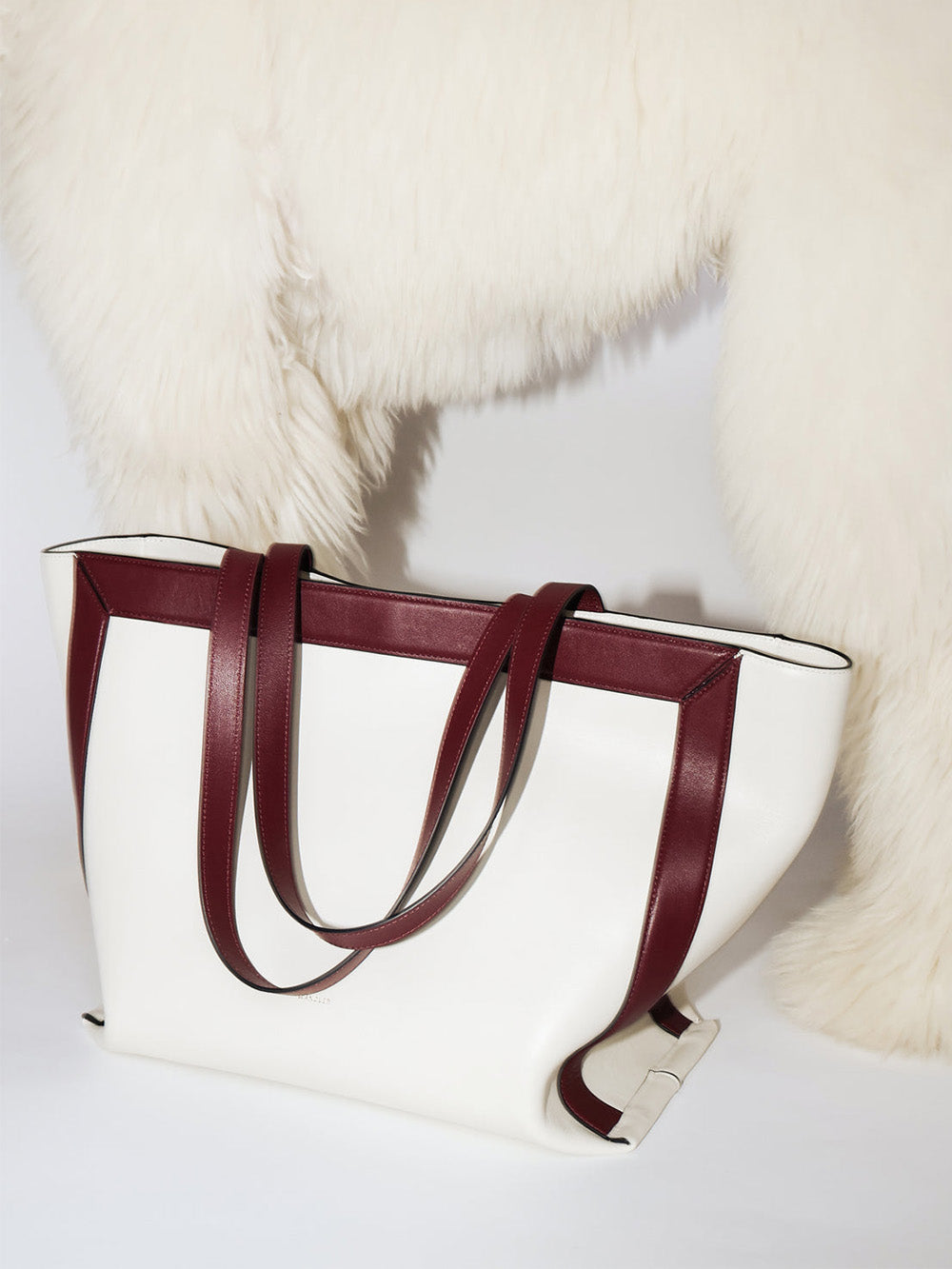 TOTE IDA MEDIUM BUTTERCREM & BORDEAUX