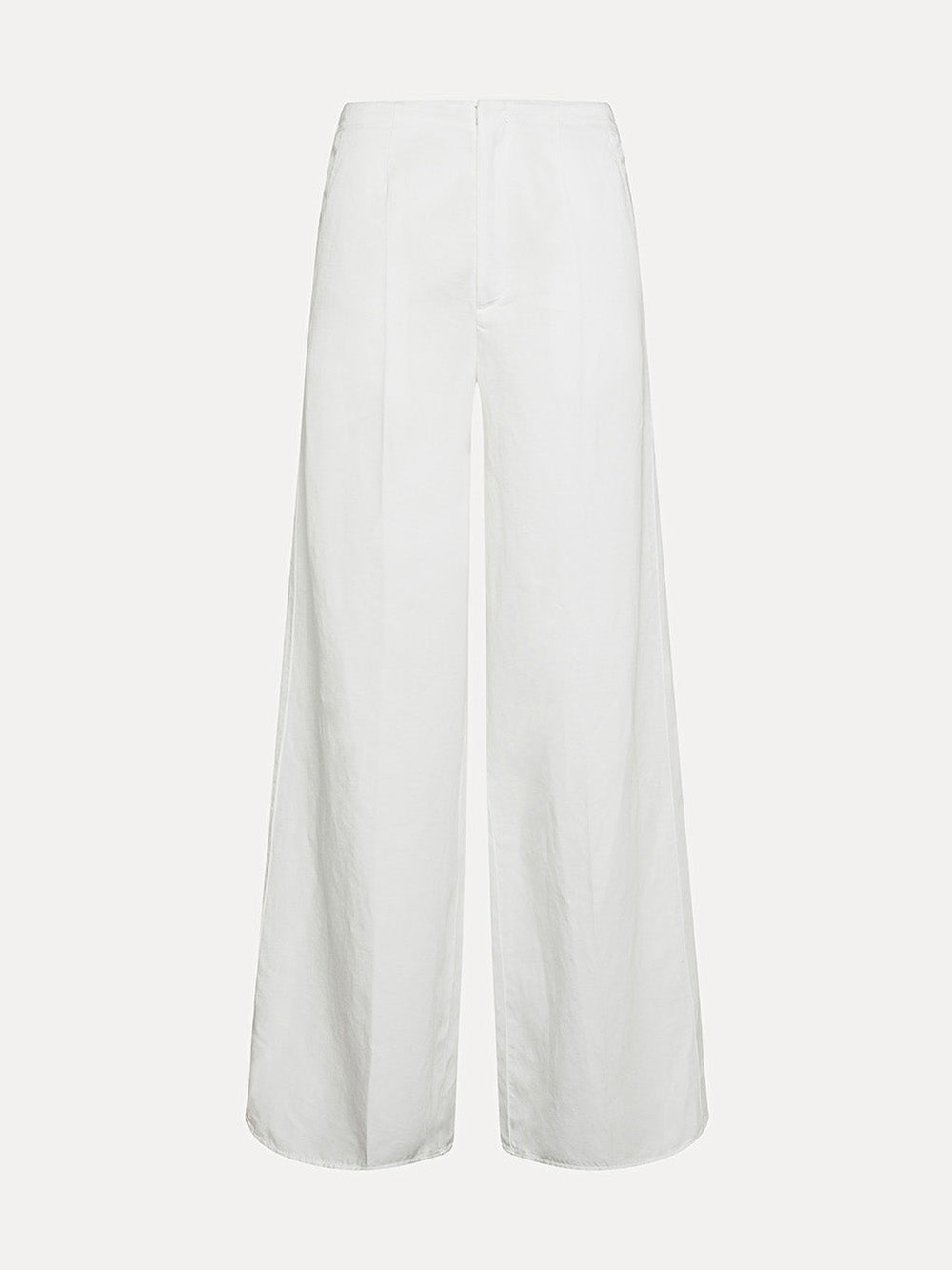 PALAZZO TROUSERS IN WHITE COTTON GABARDINE